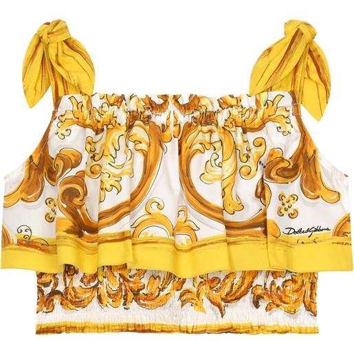 Dolce & Gabbana Kids blusa con stampa maioliche - giallo