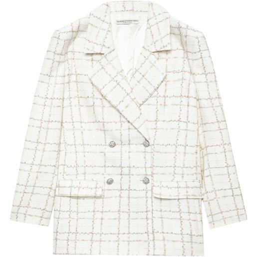 Alessandra Rich blazer doppiopetto in tweed - bianco