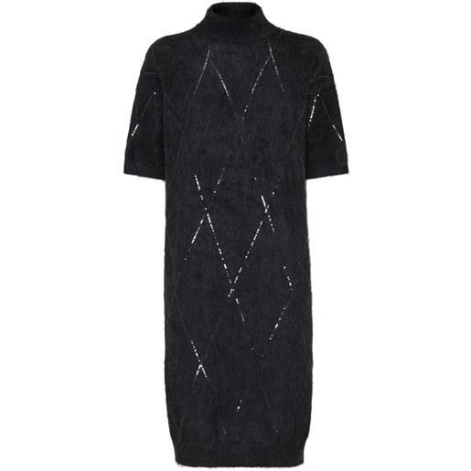 Brunello Cucinelli abito con paillettes - nero
