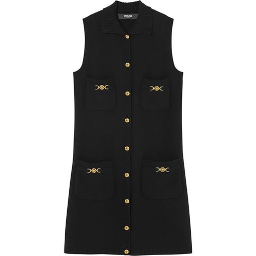 Versace abito smanicato medusa '95 in maglia - nero