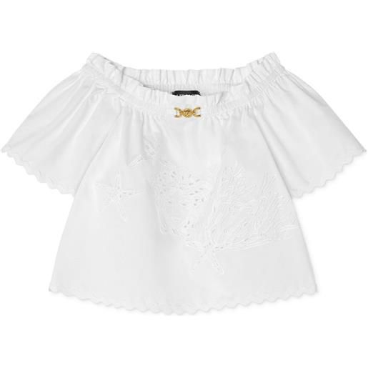 Versace Kids blusa medusa '95 in sangallo - bianco