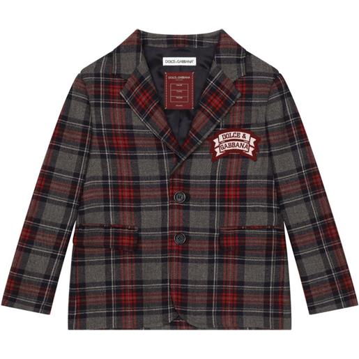 Dolce & Gabbana Kids blazer monopetto con applicazione - grigio