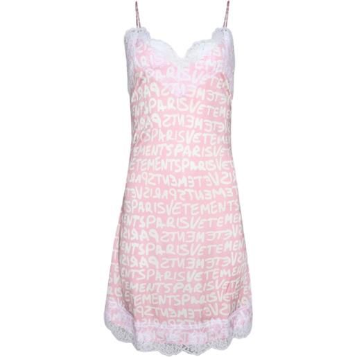 VETEMENTS abito corto con stampa - rosa