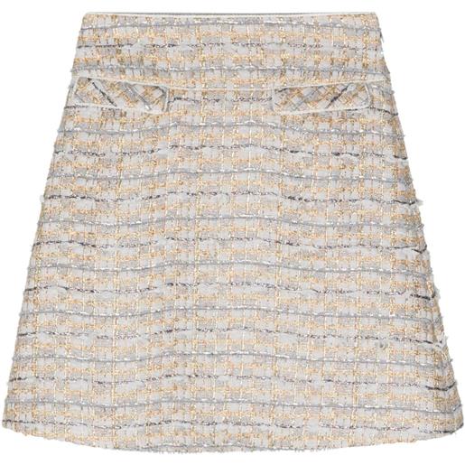 SHIATZY CHEN minigonna svasata in tweed - grigio