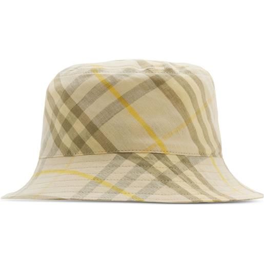 Burberry cappello bucket a quadri - toni neutri