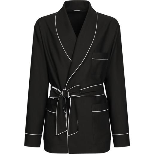 Dolce & Gabbana accappatoio con bordo a contrasto - nero