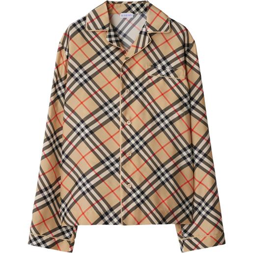 Burberry top pigiama con stampa vintage check - toni neutri