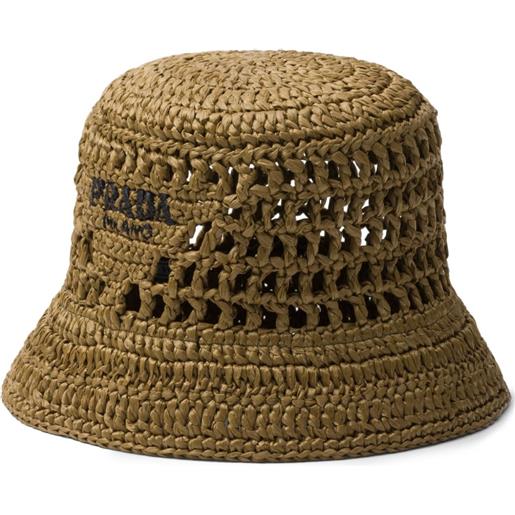 Prada cappello bucket con ricamo - verde