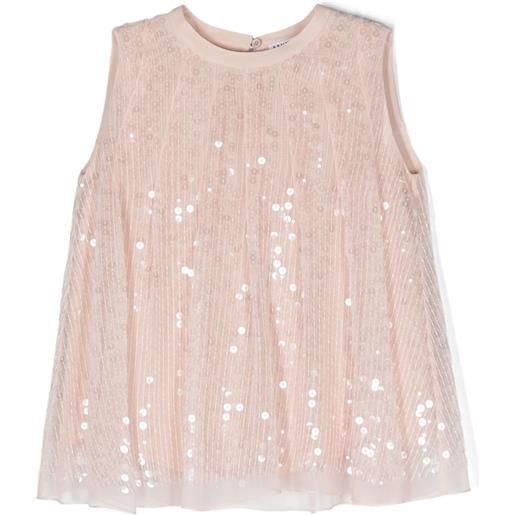 Brunello Cucinelli Kids blusa smanicata con paillettes - rosa