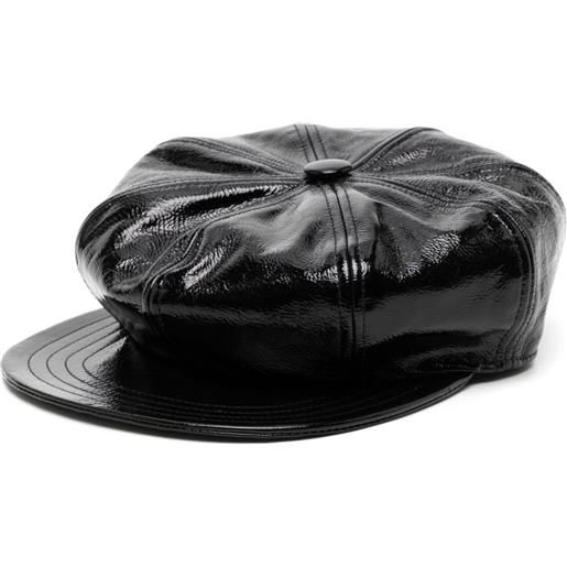 Madison.Maison cappello baker boy verniciato - nero