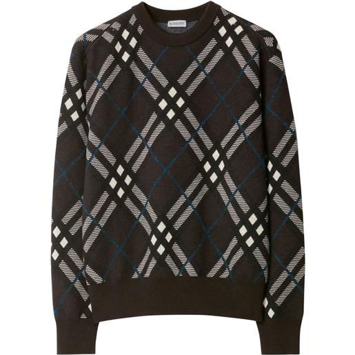 Burberry felpa a quadri - marrone