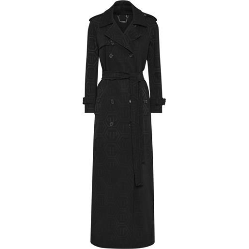 Philipp Plein trench con monogramma - nero