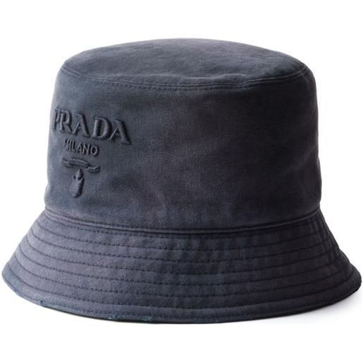 Prada cappello bucket con ricamo - blu