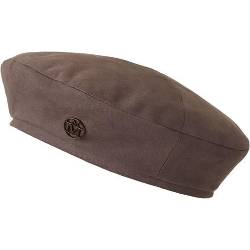 Maison Michel basco new billy con placca logo - marrone