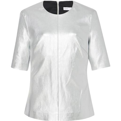 Rosetta Getty t-shirt lamé - argento