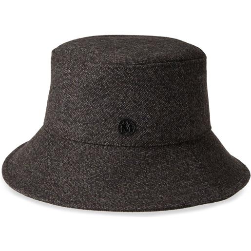 Maison Michel cappello bucket angele con applicazione - marrone
