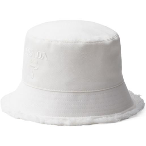 Prada cappello bucket con ricamo - bianco