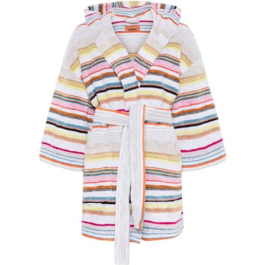 Missoni Home vestaglia a righe - bianco