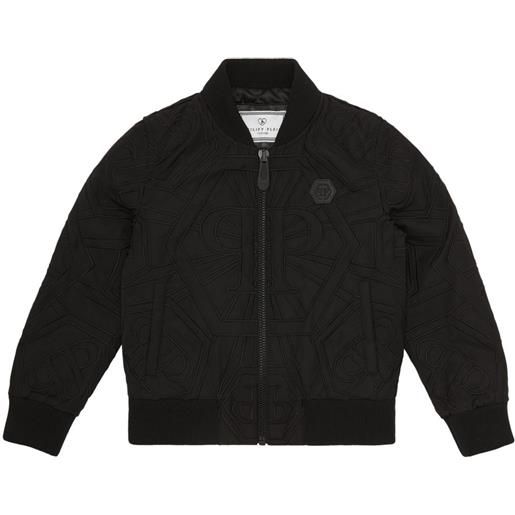 Philipp Plein Junior bomber con applicazione - nero