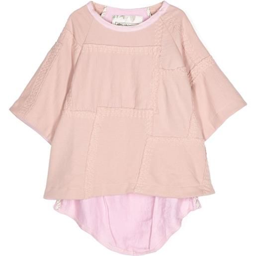 By Walid t-shirt in cotone con design patchwork - rosa