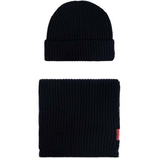 DSQUARED2 set sciarpa e berretto in lana - nero