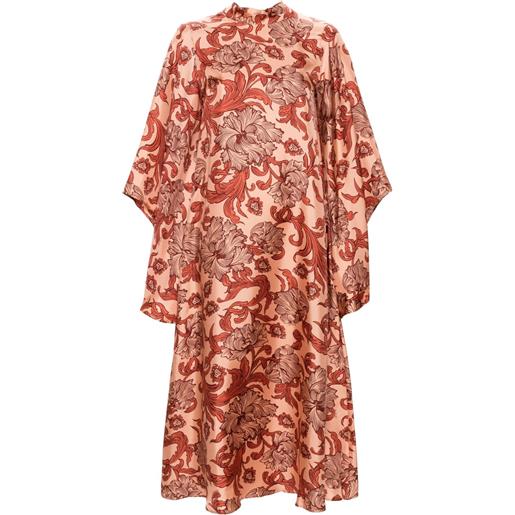 La DoubleJ abito magnifico midi a fiori - arancione