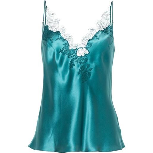 Carine Gilson canottiera in seta con scollo a v - blu