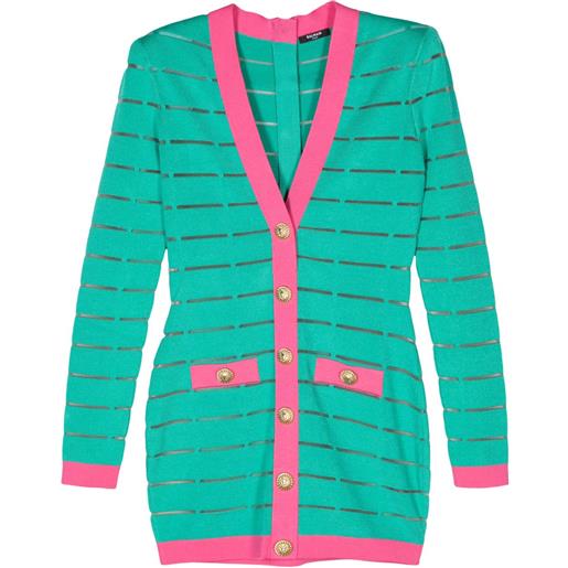 Balmain abito corto con decorazione - verde
