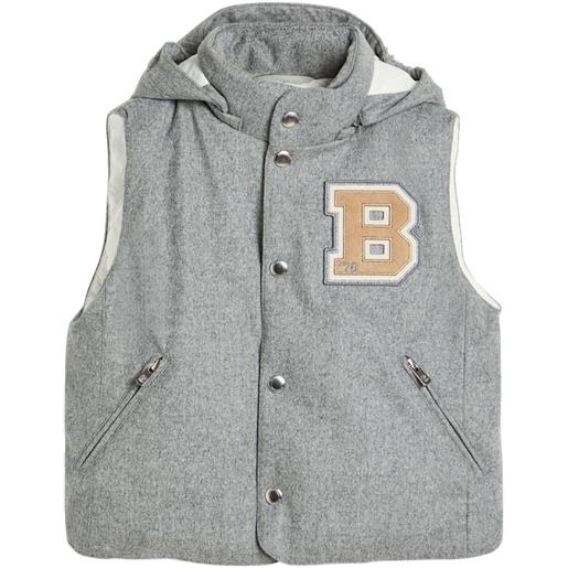 Brunello Cucinelli Kids gilet imbottito con cappuccio rimovibile - grigio