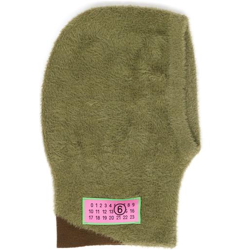 MM6 Maison Margiela passamontagna con motivo numbers - verde