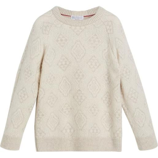 Brunello Cucinelli Kids maglione con intarsio - toni neutri