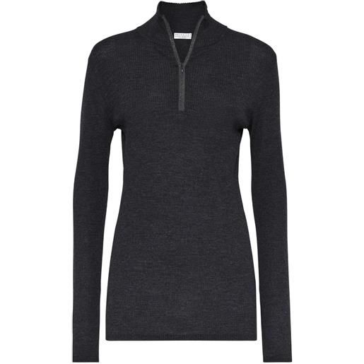 Brunello Cucinelli top a coste - nero