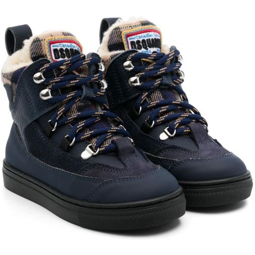 DSQUARED2 KIDS stivaletti con ricamo - blu