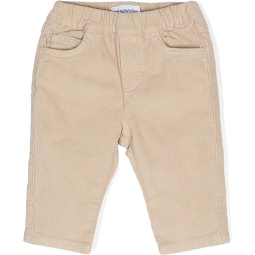 Emporio Armani Kids pantaloni a coste con vita elasticizzata - toni neutri