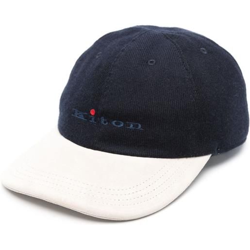 Kiton cappello da baseball con ricamo - blu