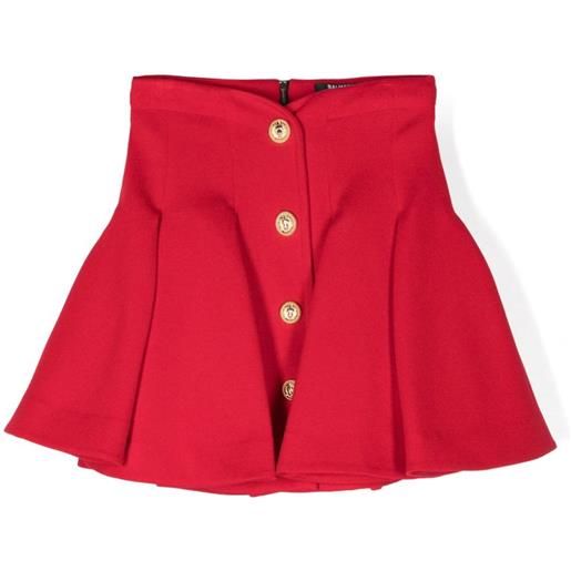 Balmain Kids minigonna plissettata - rosso