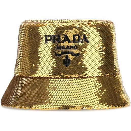 Prada cappello bucket con paillettes - oro
