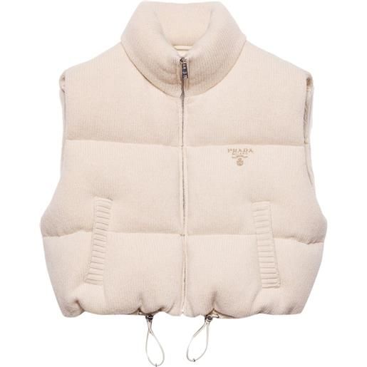 Prada gilet con logo - toni neutri