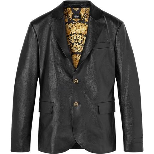 Versace blazer in pelle - nero