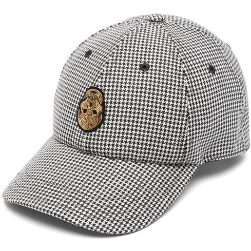 Alexander McQueen cappello da baseball dogtooth - nero