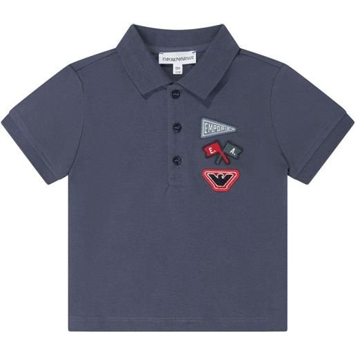 Emporio Armani Kids polo con applicazione - blu