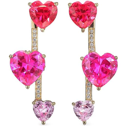 Orecchini In Argento 925 Con Zirconi E Rubino Sintetico Rosso, Regalo In Elegante Scatolina SILVEGO
