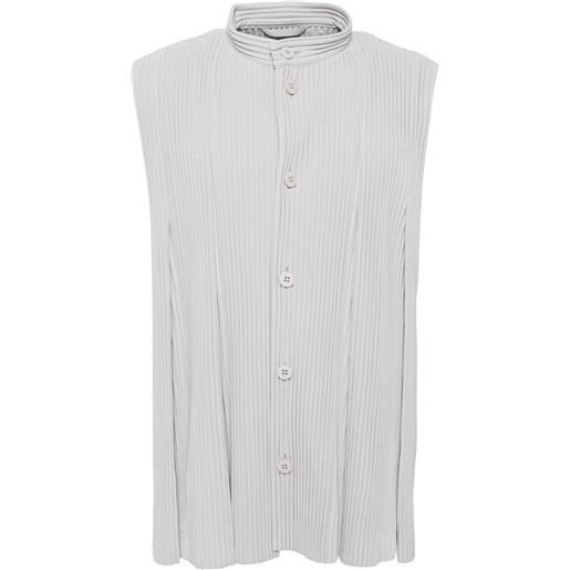 Homme Plissé Issey Miyake canotta plissettata - grigio