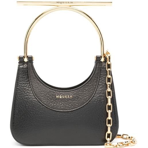 Alexander McQueen borsa tote cross-bar mini - nero