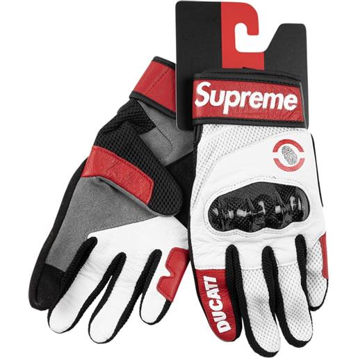 Supreme guanti da corsa c1 Supreme x ducati x spidi - bianco