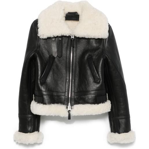 Kenzo giacca con rifinitura in shearling - nero