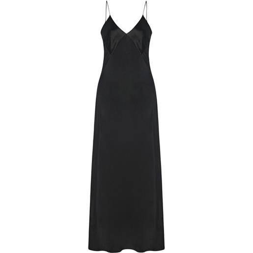 Rosetta Getty abito in stile sottoveste con inserti - nero