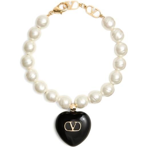 Braccialetti dell'amicizia con perle a forma di cuore, bianco/nero, per donne, ragazze, amici, gioielli delicati, Corda di cera acrilica, Come descritto