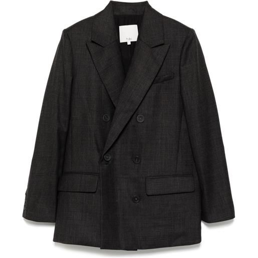 Tibi blazer denim a quadri - grigio