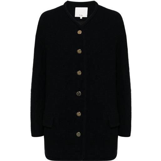 Tibi cardigan senza colletto - blu